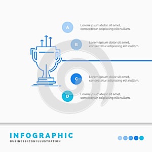 award, competitive, cup, edge, prize Infographics Template for Website and Presentation. Line Blue icon infographic style vector