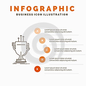 award, competitive, cup, edge, prize Infographics Template for Website and Presentation. Line Gray icon with Orange infographic