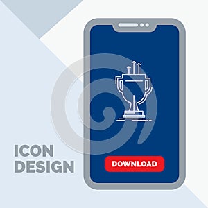 award, competitive, cup, edge, prize Line Icon in Mobile for Download Page