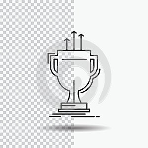 award, competitive, cup, edge, prize Line Icon on Transparent Background. Black Icon Vector Illustration