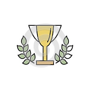 Award, cup, petals icon. Simple outline colored vector of award icons for ui and ux, website or mobile application photo