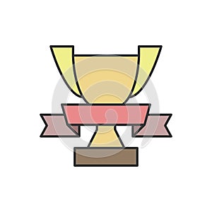 Award, cup, ribbon icon. Simple outline colored vector of award icons for ui and ux, website or mobile application photo