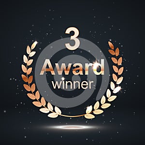 Award element isolation on darck background. winner nomination. vector illustration