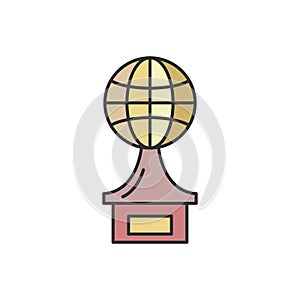 Award, globe, cup icon. Simple outline colored vector of award icons for ui and ux, website or mobile application photo