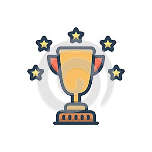 Color illustration icon for Award, optimal and excellent photo