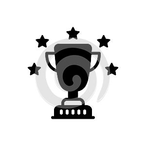 Black solid icon for Award, optimal and excellent photo