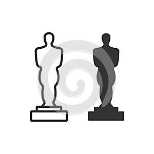 Award icon vector icon. Hollywood trophy symbol illustratio