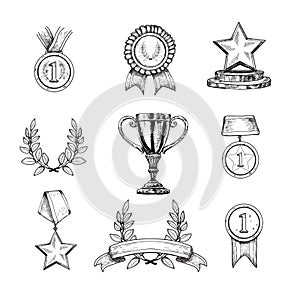 Award icons set