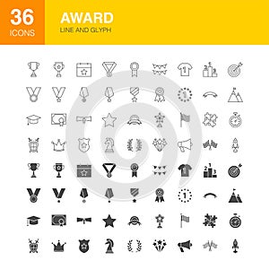 Award Line Web Glyph Icons