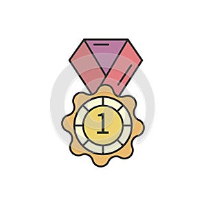 Award, medal, first place icon. Simple outline colored vector of award icons for ui and ux, website or mobile application photo