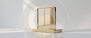 Award plaque gold glossy luxury empty square winner trophy template