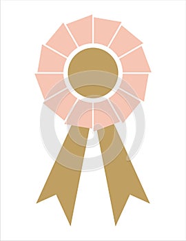 Award Ribbon Badge [Pink+Gold]