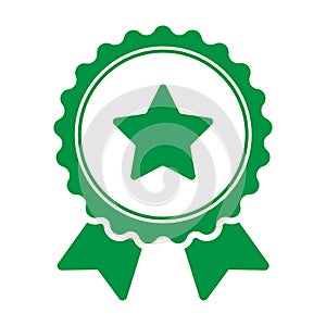 Award with star icon. Green badge icon. Vector concept illustration for design.