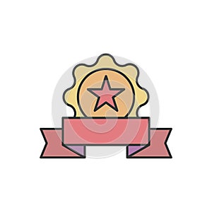 Award, star, medal, ribbons icon. Simple outline colored vector of award icons for ui and ux, website or mobile application photo