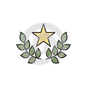 Award, star, petals icon. Simple outline colored vector of award icons for ui and ux, website or mobile application photo