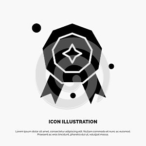 Award, Star, Prize solid Glyph Icon vector