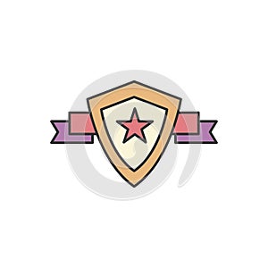 Award, star, shield, ribbons icon. Simple outline colored vector of award icons for ui and ux, website or mobile application photo
