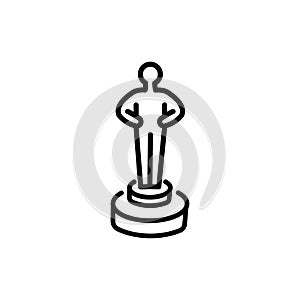 Award trophy movie oscar winner icon, vector illustration