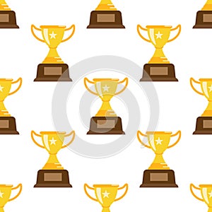 Award trophy statue seamless. Flat and solid color