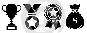 Award vector icon, honour and reward symbols