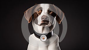 Award-winning Dog Collar Image In Hasselblad H6d-400c Style On Black Background