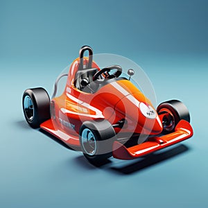 Award-winning Go-kart Photography On Solid Color Background