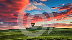 Award Winning Landscape Photo: Two Lone Trees On A Green Farm