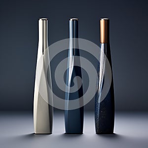 Award-winning Minimalistic Pen Shape Bottle Design With Gold And Blue