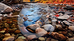 Award-winning Photography: Serene Fall Creek In Tonalist Color Scheme