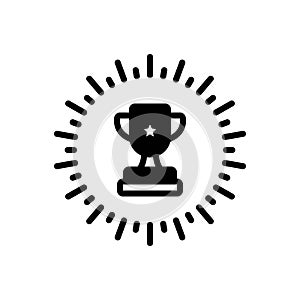 Black solid icon for Awarded, bestow and confer photo