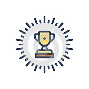 Color illustration icon for Awarded, bestow and confer photo