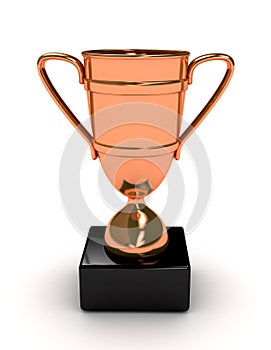 Awarding cup over white backgound