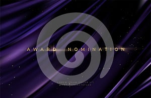 Awarding the nomination ceremony luxury black wavy background with golden glitter sparkles. Vector background photo