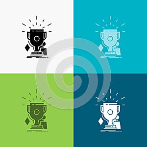 awards, game, sport, trophies, winner Icon Over Various Background. glyph style design, designed for web and app. Eps 10 vector