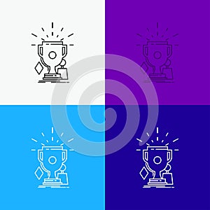 awards, game, sport, trophies, winner Icon Over Various Background. Line style design, designed for web and app. Eps 10 vector