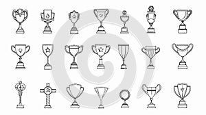 Awards Icon Vector Set - Trophy