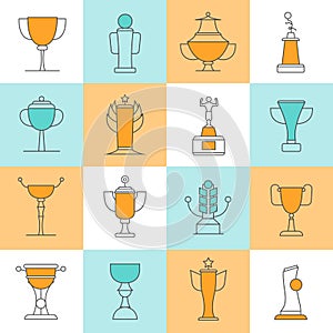 Awards Line Icons Set