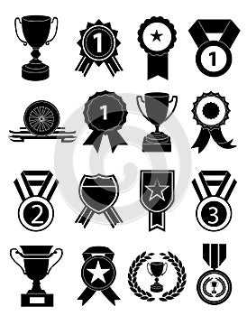 Awards medals icons set