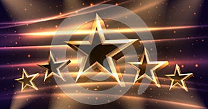 Awards nomination name podium, golden prize event, scene star ceremony. Vector illustration photo