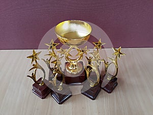 Golden award cups Trophys