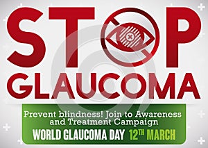 Awareness Campaign to Prevent and Stop Glaucoma Disease, Vector Illustration