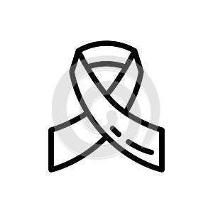 Awareness, Health Ribbon line flat vector icon