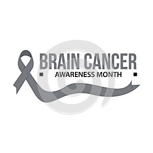 Awareness month ribbon cancer. Brain cancer awareness vector illustration