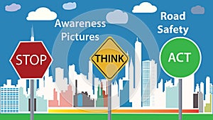 Awareness photo illustration - road safety message - children education poster