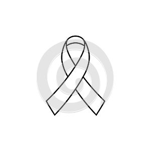 Awareness ribbon outline icon.