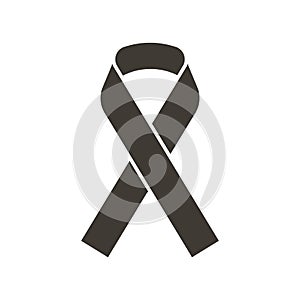 Awareness ribbon. Vector flat glyph icon illustration. Symbol for awareness of different diseases and support, raise consciousness