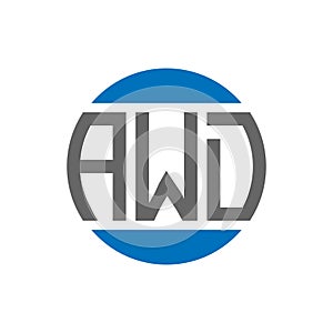 AWD letter logo design on white background. AWD creative initials circle logo concept.
