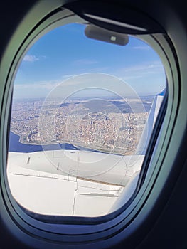 Awe-Inspiring Aerial View of Istanbul Landscape Through Plane Window