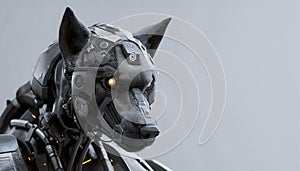 awe-inspiring AI creation, featuring head of a wolf, representing courage and leadership in realm of artificial intelligence,ideal