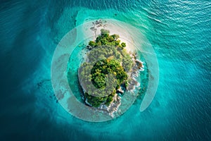 Awe-Inspiring Island Amidst Vast Ocean, Beautiful birdÃ¢â‚¬â„¢s eye